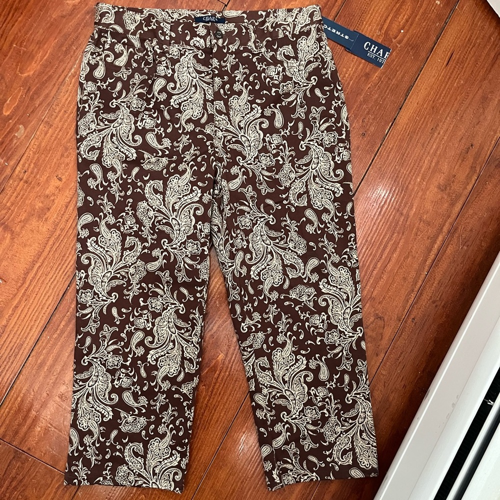 NWT Chaps Paisley Pants - 97% cotton